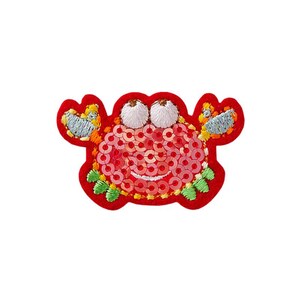 Patch de caranguejo pequeno com lantejoulas vermelhas