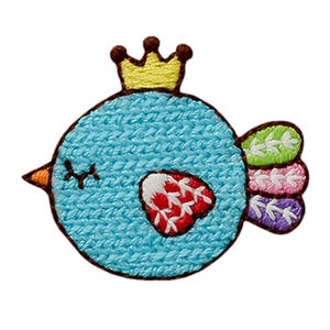 Patch de pássaro com coroa