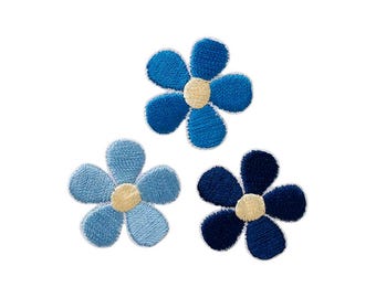 Blue Floral Patch Set