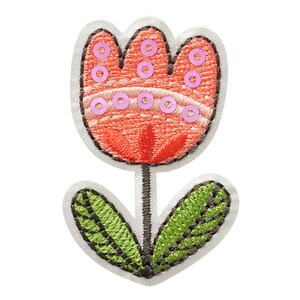 Patch em forma de tulipa com lantejoulas