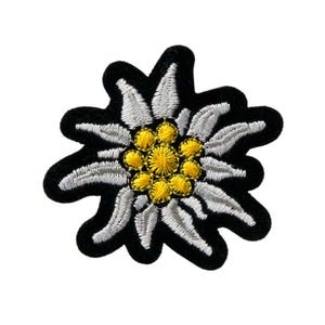 Patch Edelweiß – svart sammet