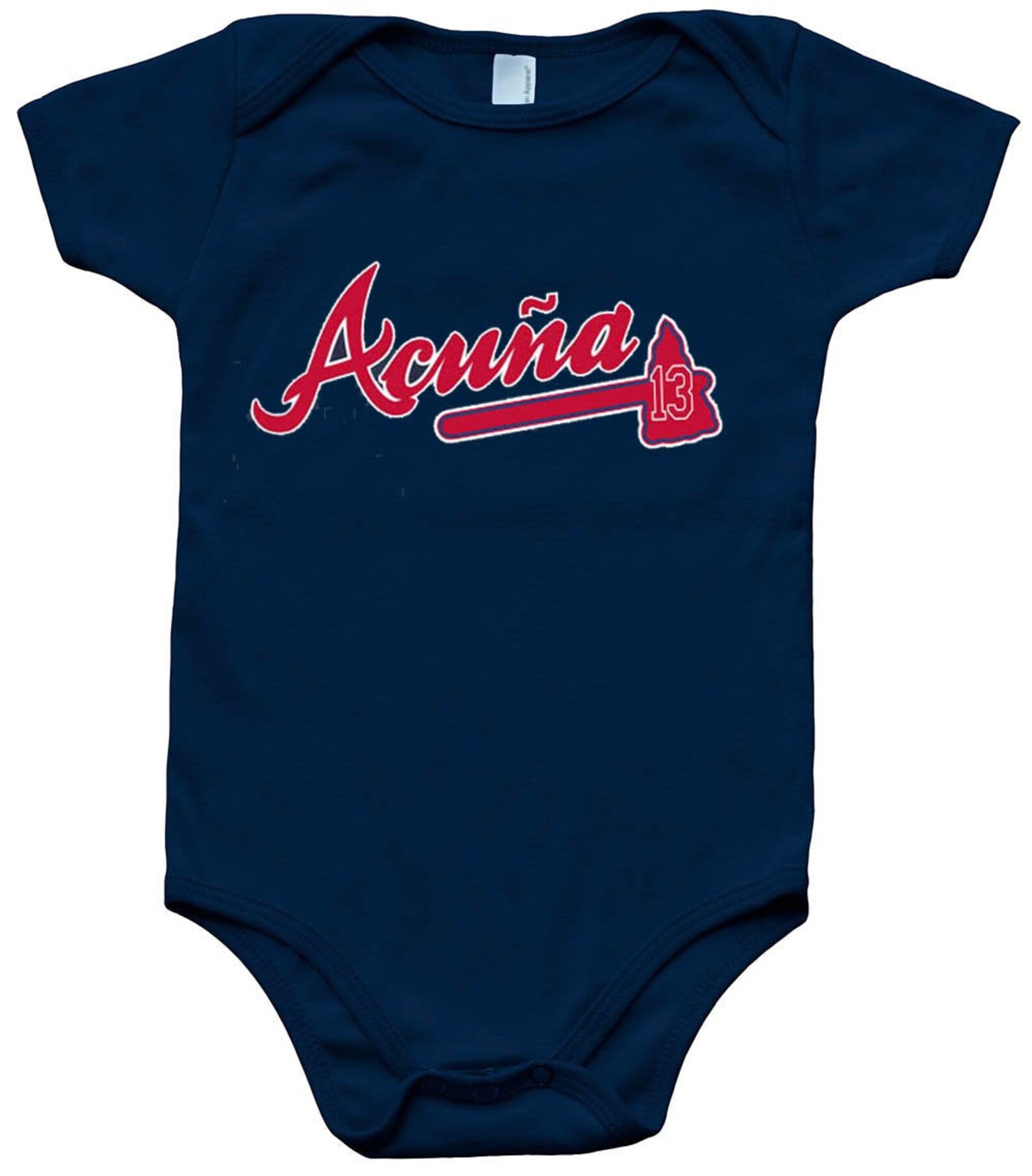Ronald Acuna Jr Atlanta Braves Logo Baby Onesie One Piece Etsy