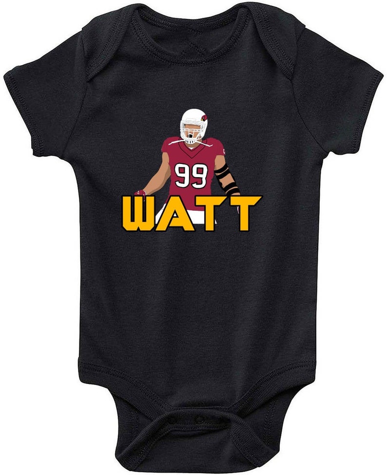 JJ Watt Arizona Cardinals Pic WATT Baby Onesie One Piece Creeper