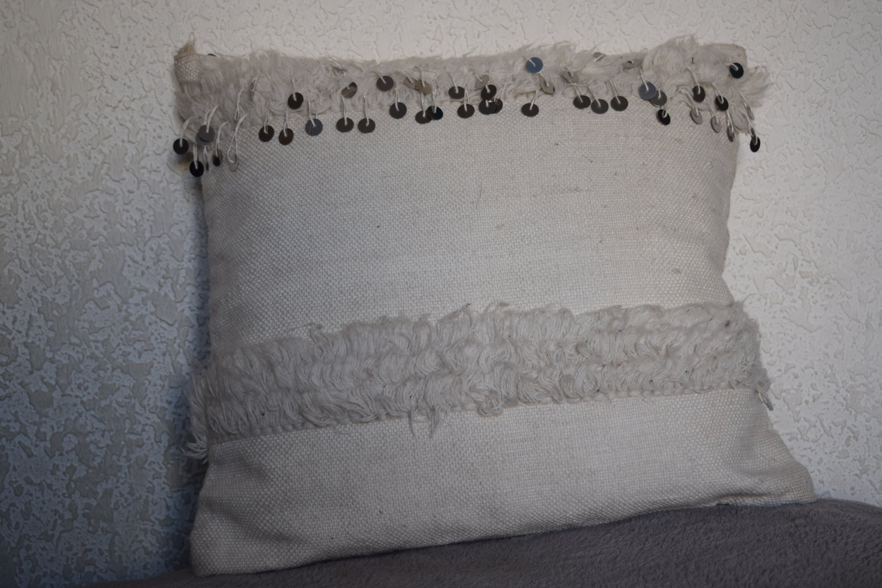 Housse de Coussin Handira Beige Vintage