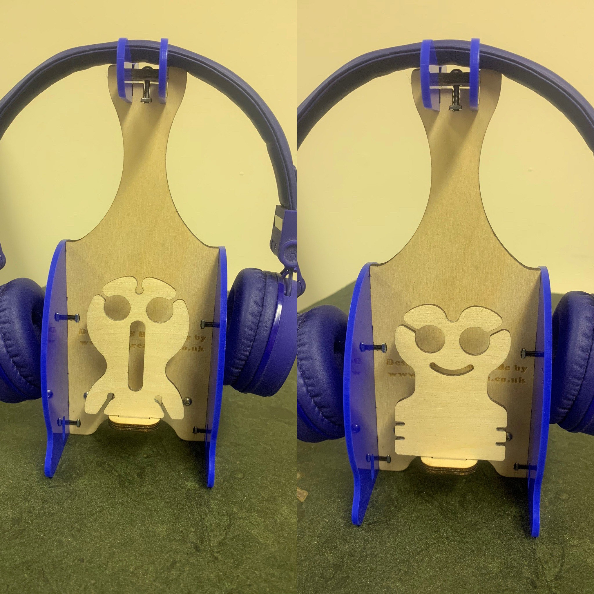 Wooden over ear Headphone Holder Mobile device dock & in ear Etsy