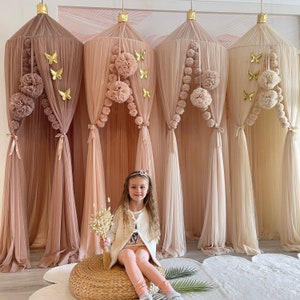 Dosel para cama infantil, dosel para niños, mosquitero para cuna, rincón de lectura, decoración de habitación infantil, mosquitero para cama de bebé, cortinas de cama, dosel de tul