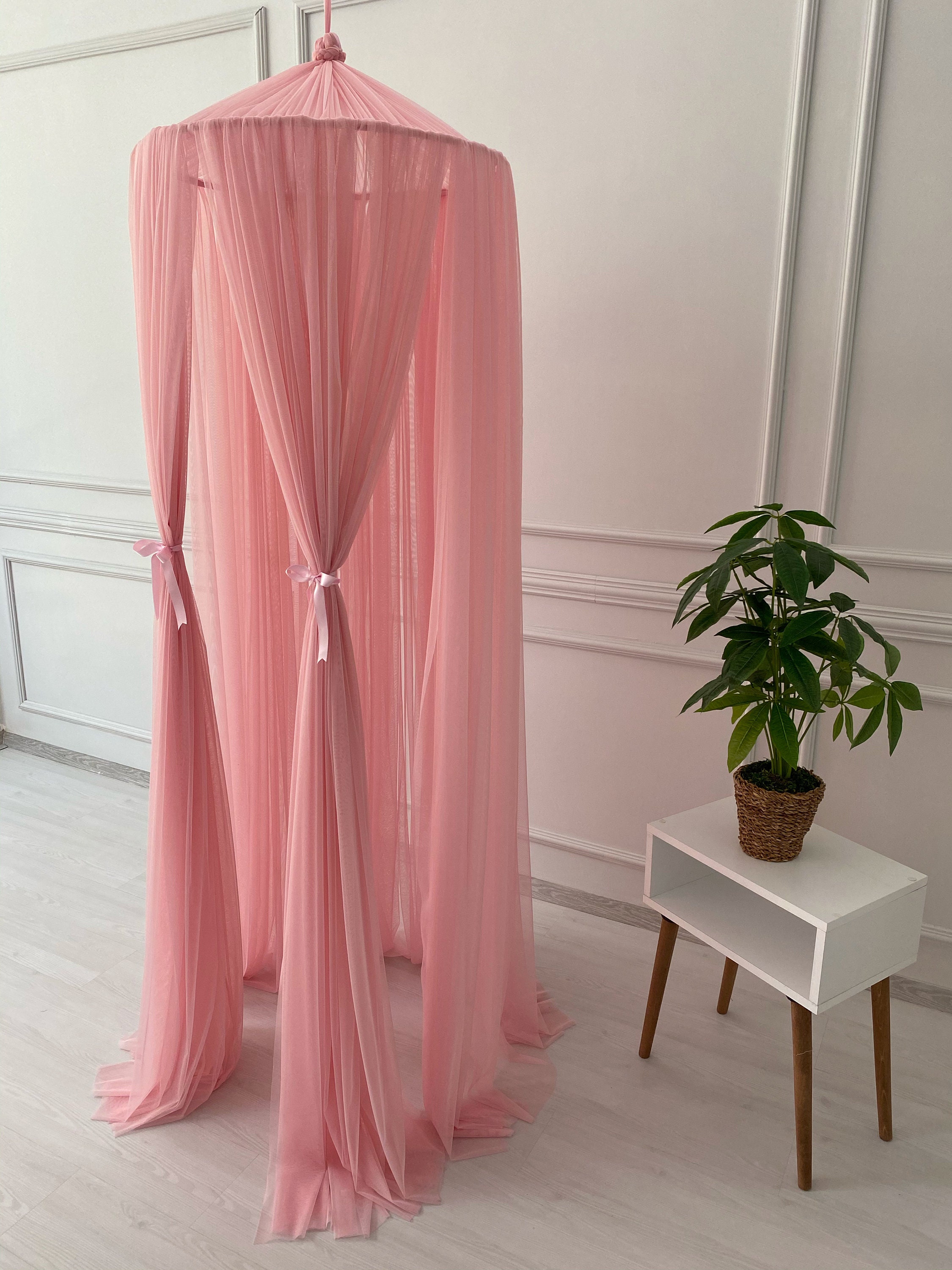 Pink Canopy Bed CanopyHanging PlayCrib Etsy