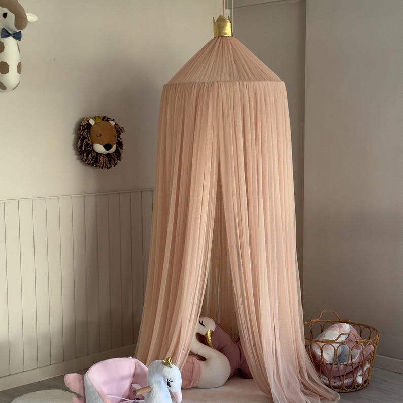 Light Powder Canopy ,Tulle Bed Canopy,Bed Baldachin,Montessori Bed, Canopy Bed Curtains,Children's Mosquito Net, Mosquito Net, Tulle Canopy image 6