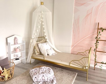 White Canopy ,Tulle Bed Canopy,Bed Baldachin,Montessori Bed,  Canopy Bed Curtains,Children's Mosquito Net,indigo Mosquito Net,Tulle Canopy