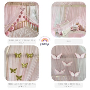 Baldaquin de lit Montessori, baldaquin de lit pour enfant, rideaux de lit Montessori, filet pour lit de bébé, décoration de chambre d'enfant, moustiquaire pour chambre de bébé, baldaquin en tulle image 10