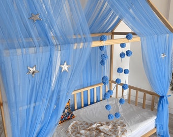 Montessori Bed Canopy, Kids Bed Canopy, Montessori Bed Curtains, Crib Netting, Kids Room Decor, Mosquito Net for Bed Nursery, Tulle Canopy