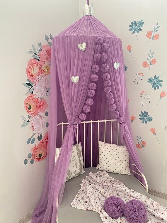 Kids Bed Canopy for Girls Soft Smooth Play Tent Crib Netting