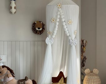 White Canopy, Tulle Bed Canopy, Bed Baldachin, Montessori Bed, Canopy Bed Curtains,Children's Mosquito Net, Mosquito Net, Tulle Canopy