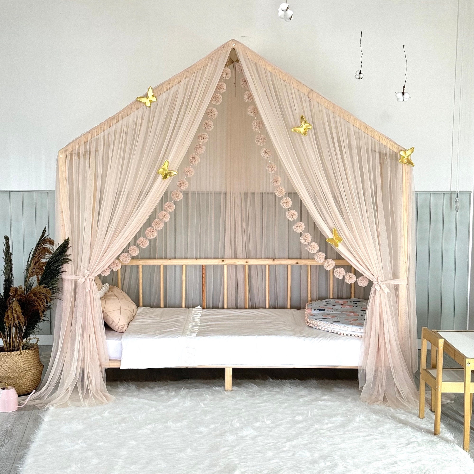 Luxury Montessori Canopy,Camel,Canopy Bed Curtains,Canopy For Crib,Montessori Canopy,Bed Canopy,Canopy Tent,Customized Bed Canopy