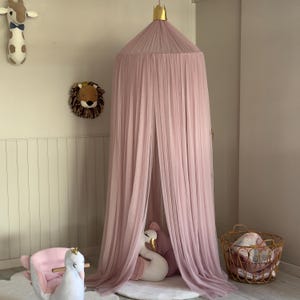 Blush Pink Canopy, Tulle Bed Canopy, Bed Baldachin, Montessori Bed, Canopy Bed Curtains, Children's Mosquito Net, Mosquito Net, Tulle Canopy image 7