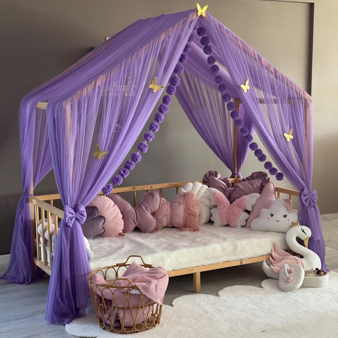 Luxury Montessori Canopy,lilac,canopy Bed Curtains,canopy for Crib