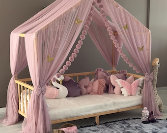 Luxury Montessori Canopy,Blush Pink,Canopy Bed Curtains,Canopy For Crib,Montessori Canopy,Bed Canopy,Canopy Tent,Customized Bed Canopy