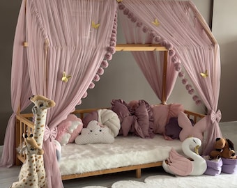 Luxury Montessori Canopy, Blush Canopy, Canopy Bed Curtains, Canopy For Crib, Montessori Canopy,Bed Canopy,Canopy Tent,Customized Bed Canopy