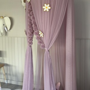 Blush Pink Canopy, Tulle Bed Canopy, Bed Baldachin, Montessori Bed, Canopy Bed Curtains, Children's Mosquito Net, Mosquito Net, Tulle Canopy image 4