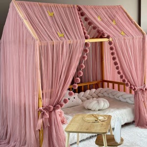 Luxury Montessori Canopy, Rose Canopy , Canopy Bed Curtains,Canopy For Crib,Montessori Canopy,Bed Canopy,Canopy Tent,Customized Bed Canopy