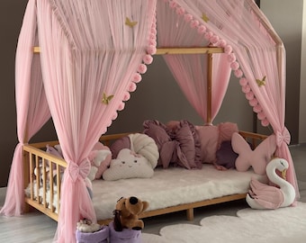 Luxury Montessori Canopy, Pink Canopy , Canopy Bed Curtains,Canopy For Crib,Montessori Canopy,Bed Canopy,Canopy Tent,Customized Bed Canopy