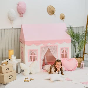 Personalised Play Tent with Mat, Customised Kids Playhouse, Easy to Wash, Indoor and Outdoor Play Castle Kids Tent For Girls