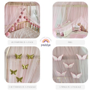 Montessori Bed Canopy, Kids Bed Canopy, Montessori Bed Curtains, Crib Netting, Kids Room Decor, Mosquito Net for Bed Nursery, Tulle Canopy image 9