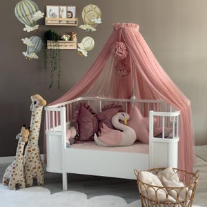 Rose Betthimmel mit Ständer - Weicher Baby Betthimmel, Elegante Prinzessin Bett Dekoration, Babyzimmer Dekoration Bild 7