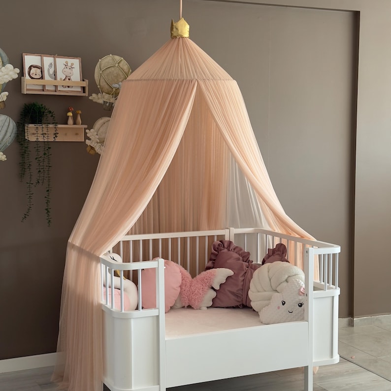 Light Powder Canopy ,Tulle Bed Canopy,Bed Baldachin,Montessori Bed, Canopy Bed Curtains,Children's Mosquito Net, Mosquito Net, Tulle Canopy image 13