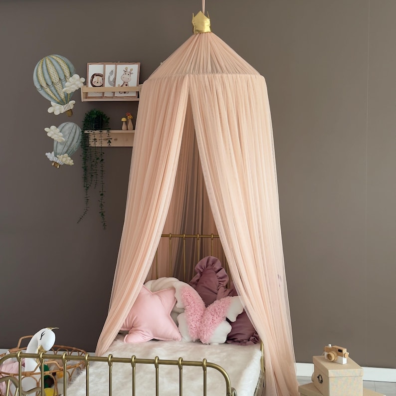 Light Powder Canopy ,Tulle Bed Canopy,Bed Baldachin,Montessori Bed, Canopy Bed Curtains,Children's Mosquito Net, Mosquito Net, Tulle Canopy image 11
