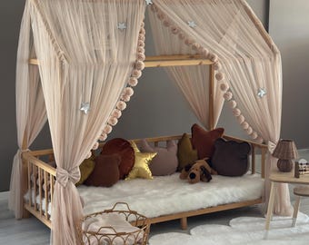 Luxury Montessori Canopy,Camel, Canopy Bed Curtains,Canopy For Crib,Montessori Canopy,Bed Canopy,Canopy Tent,Customized Bed Canopy