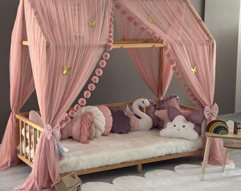 Dossel Montessori de Luxo, Dossel de Algodão, Cortinas para Cama com Dossel, Dossel para Berço, Dossel Montessori, Dossel para Cama, Tenda com Dossel, Dossel de Cama Personalizado