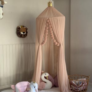 Light Powder Canopy ,Tulle Bed Canopy,Bed Baldachin,Montessori Bed, Canopy Bed Curtains,Children's Mosquito Net, Mosquito Net, Tulle Canopy image 5