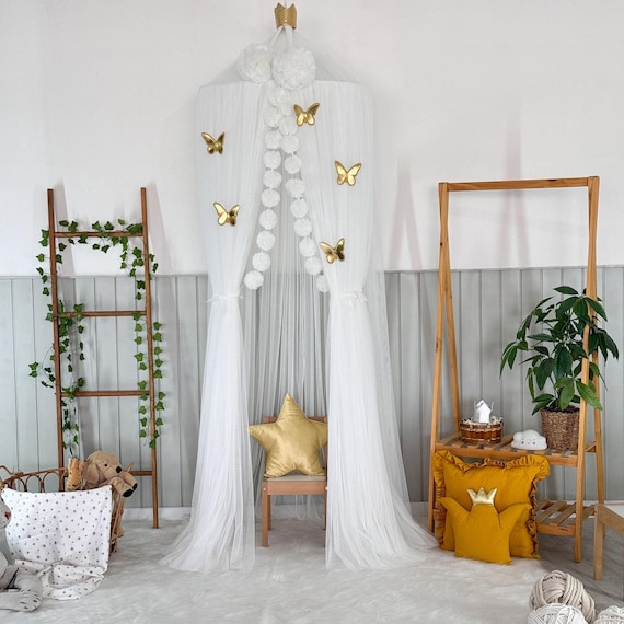 White Canopy Tulle Bed Canopy Bed Baldachin Montessori Bed Canopy Bed Curtains children s Mosquito Net Mosquito Net Tulle Canopy Etsy UK