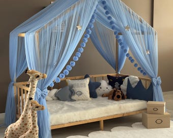 Luxury Montessori Canopy,Baby Blue,Canopy Bed Curtains,Canopy For Crib,Montessori Canopy,Bed Canopy,Canopy Tent,Customized Bed Canopy