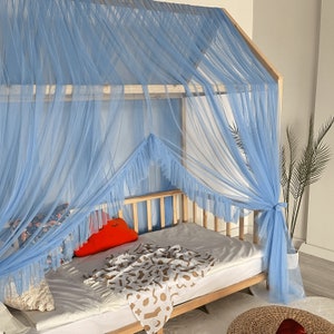 Baldaquin de lit Montessori, baldaquin de lit pour enfant, rideaux de lit Montessori, filet pour lit de bébé, décoration de chambre d'enfant, moustiquaire pour chambre de bébé, baldaquin en tulle image 6