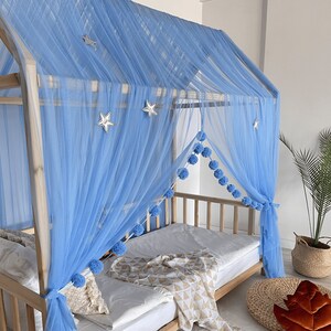 Baldaquin de lit Montessori, baldaquin de lit pour enfant, rideaux de lit Montessori, filet pour lit de bébé, décoration de chambre d'enfant, moustiquaire pour chambre de bébé, baldaquin en tulle image 8