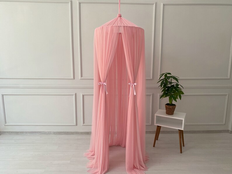 Pink Canopy Bed Canopyhanging Playcrib Etsy