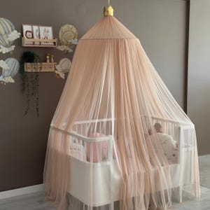 Light Powder Canopy ,Tulle Bed Canopy,Bed Baldachin,Montessori Bed, Canopy Bed Curtains,Children's Mosquito Net, Mosquito Net, Tulle Canopy image 14