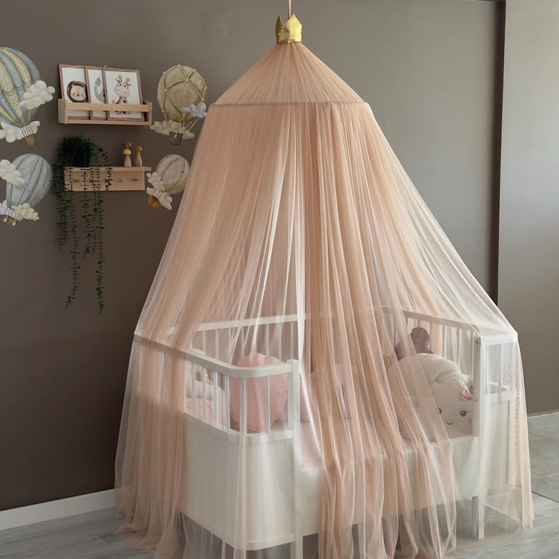 Light Powder Canopy ,Tulle Bed Canopy,Bed Baldachin,Montessori Bed, Canopy Bed Curtains,Children's Mosquito Net, Mosquito Net, Tulle Canopy image 14