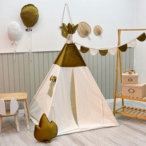 Mustard Teepee Tent, Teepee for kids, Children&#39;s Teepee, Play Tent, Indoor Playroom
