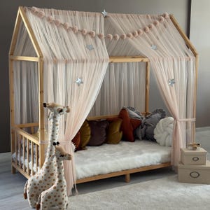 Camel Montessori Bed Canopy, Kids Bed Canopy, Montessori Bed Curtains, Kids Room Decor, Mosquito Net for Bed Nursery, Tulle Canopy