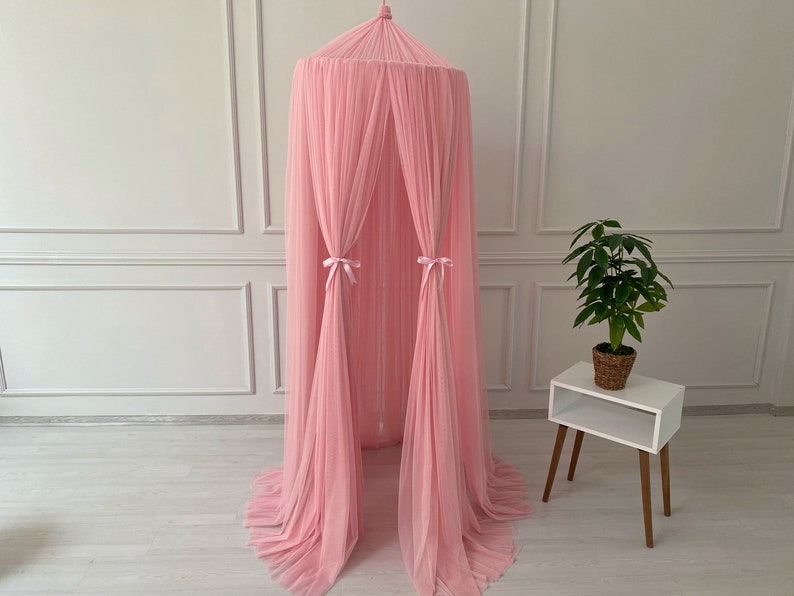 Pink Canopy Bed Canopyhanging Playcrib Etsy