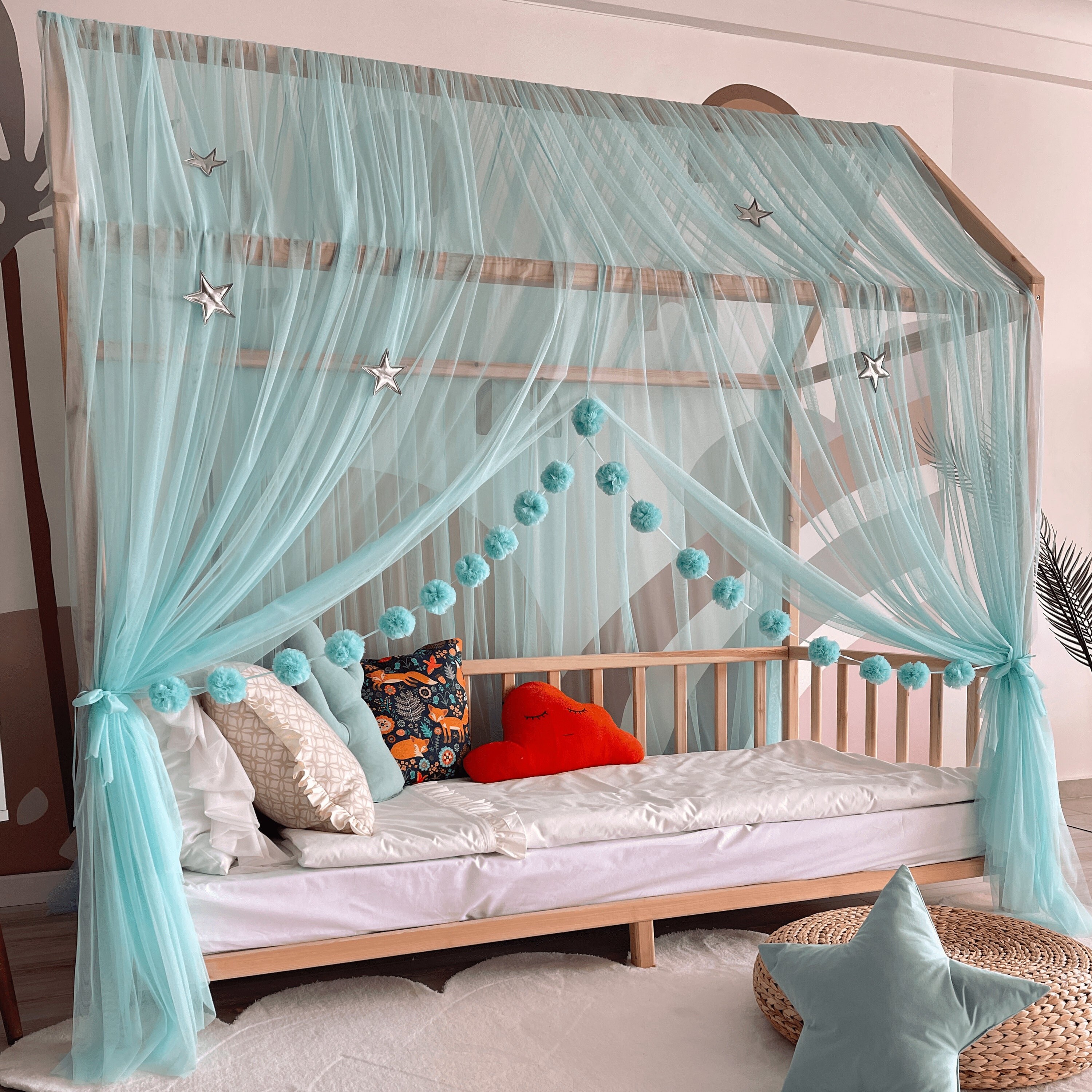 Turquoise cheap bed canopy