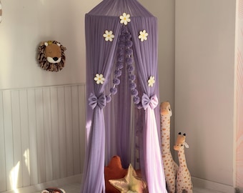 Shadow Blue Canopy, Tulle Bed Canopy, Bed Baldachin, Montessori Bed, Canopy Bed Curtains, Children's Mosquito Net, Mosquito Net,Tulle Canopy