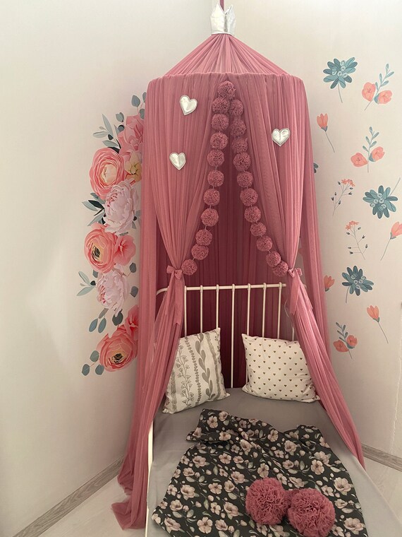 Kids Bed Canopy for Girls Soft Smooth Play Tent Crib Netting Reading Nook  Kids Room Decor Mosquito Net Fuchsia -  Canada