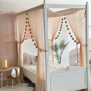 Cortinas para cama con dosel en forma de camello, dosel para cama con dosel, dosel para cama Montessori, cortinas para cama personalizadas, cortinas para cama, cortinas para cama con dosel, cama con dosel doble