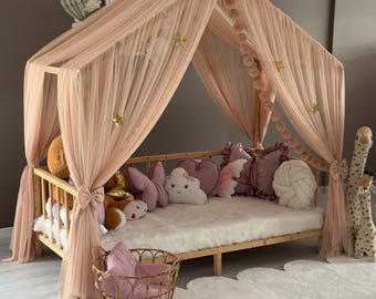 Luxury Montessori Canopy,Light Powder,Canopy Bed Curtains,Canopy For Crib,Montessori Canopy,Bed Canopy,Canopy Tent,Customized Bed Canopy