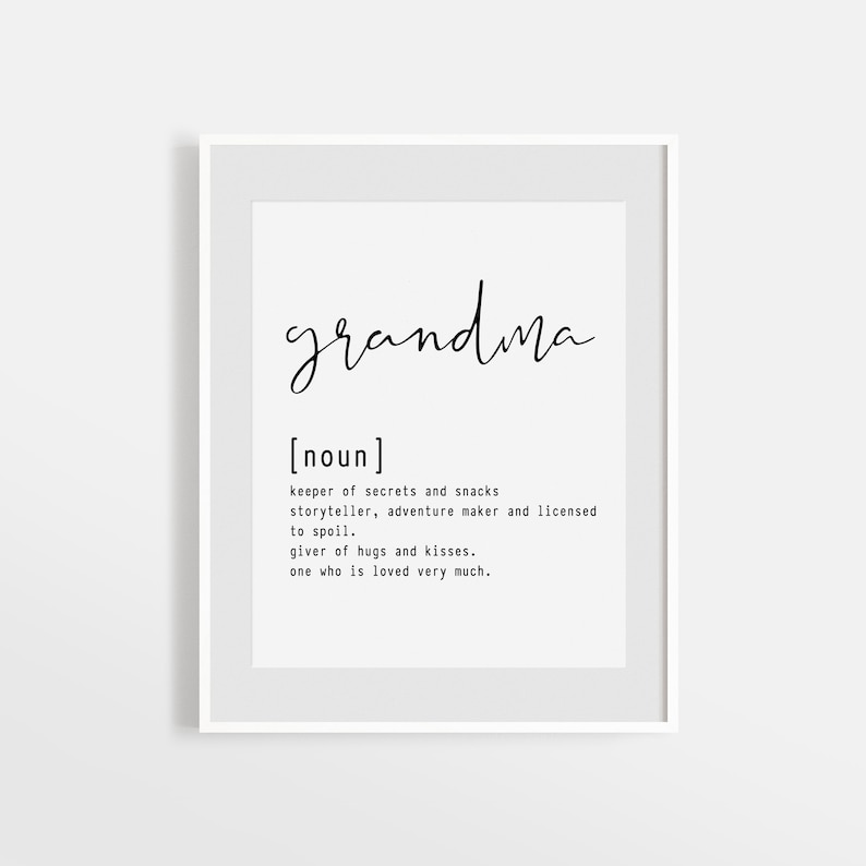 Grandma Definition Mother's Day Gift Grandma Sign Etsy