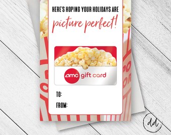 Movie Gift Card Holder, Last Minute Holiday Gift, Quick and Easy Christmas Present, Teacher Gift, Household Helpers Present, Printable